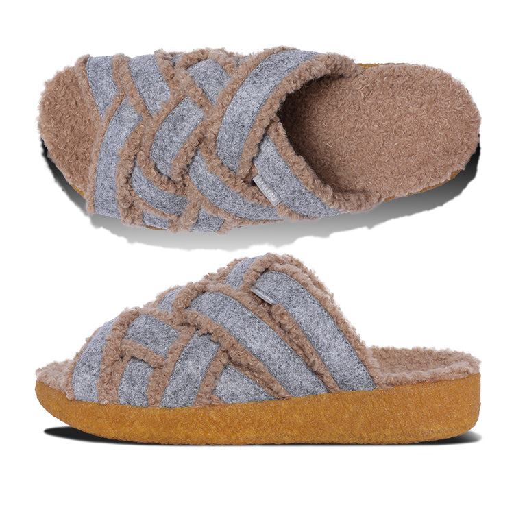 Sherpa criss cross discount slippers