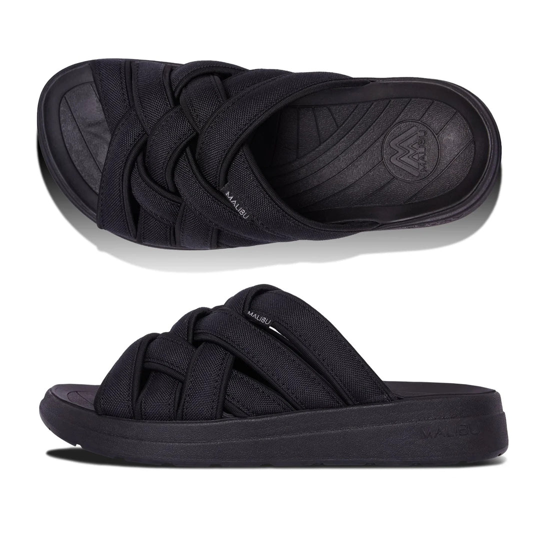 Zuma LX Recycled Poly | Cork Rubber | Black | Black – Malibu Sandals