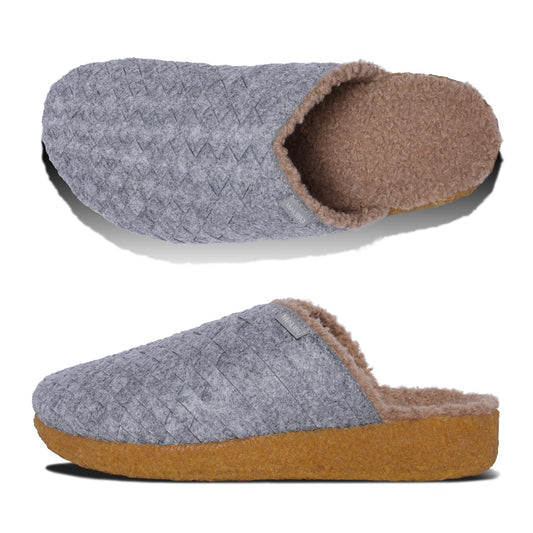 Colony Sherpa Mule | Felt | Crepe Rubber | Heather Grey