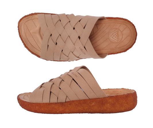 Zuma Slide | Suede Vegan Leather | Crepe Rubber | Beige | Tan