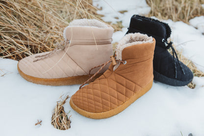 LITTLE DUME BOOT | VEGAN SUEDE | SHERPA | CREPE - GOLDEN OAK/TAN