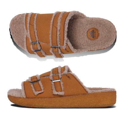 PUERCO SLIDE | VEGAN SUEDE | SHERPA | CREPE RUBBER - GOLDEN OAK | TAN